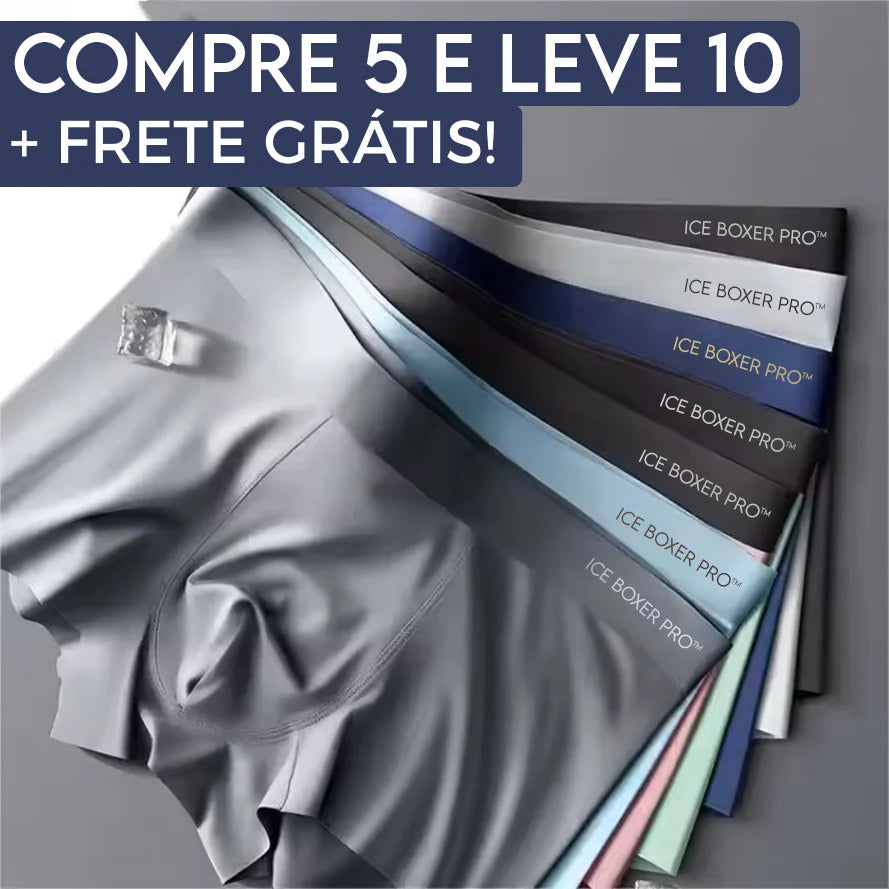 Kit 10 Cuecas Ice Boxer Pro - Premium Respiráveis