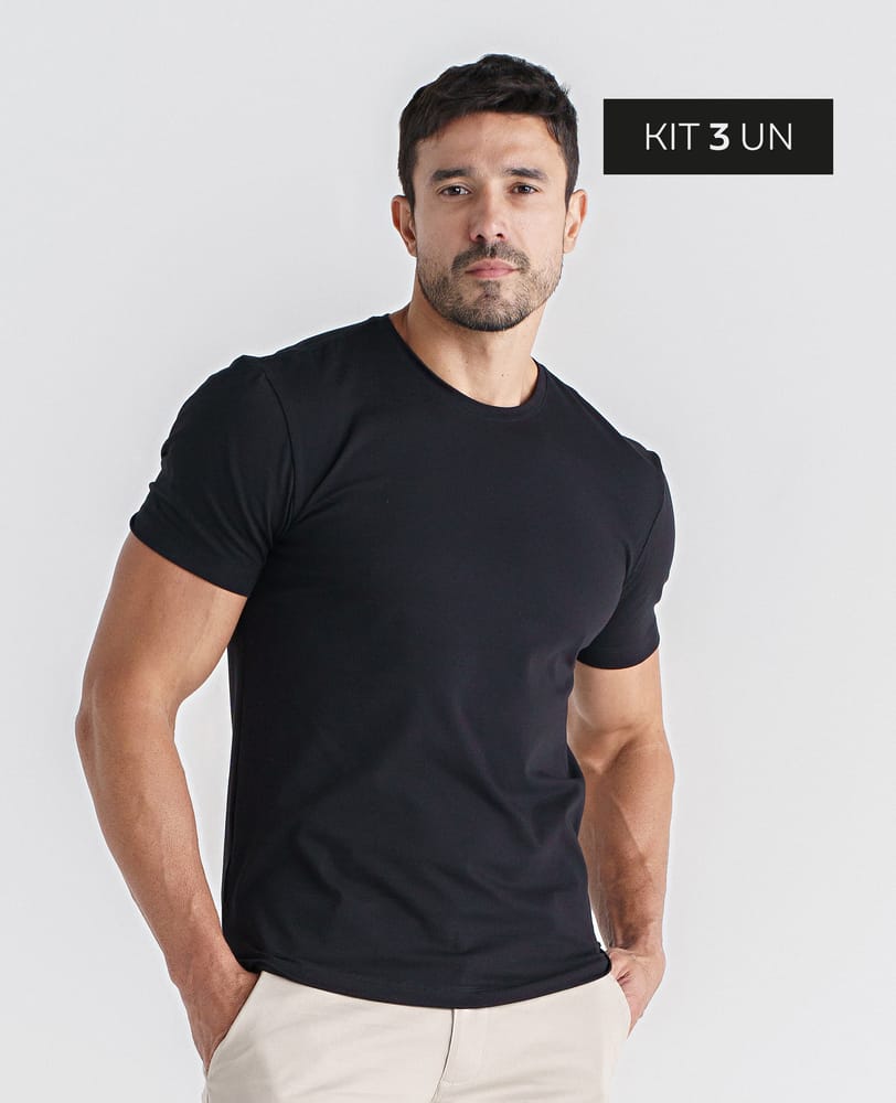 KIT 3 CAMISETAS DENVER BLACK